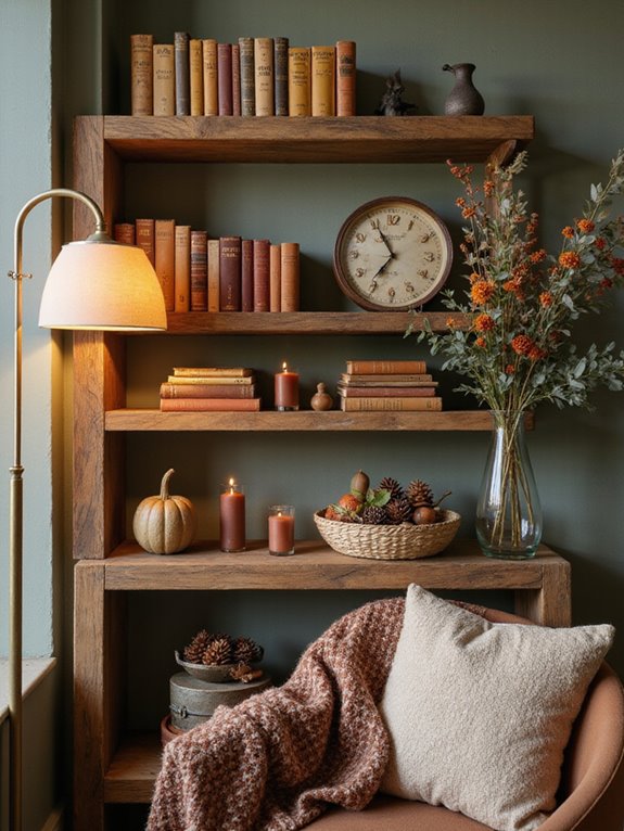 cozy fall book display