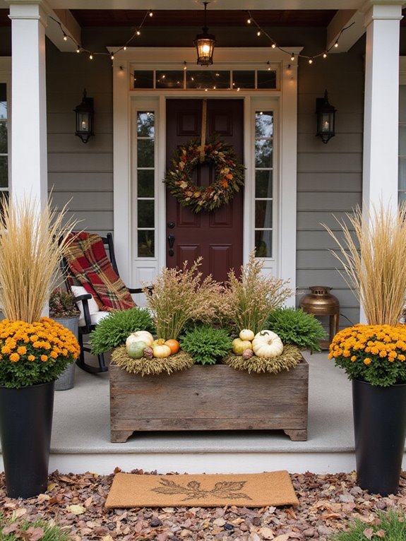 cozy fall porch planters