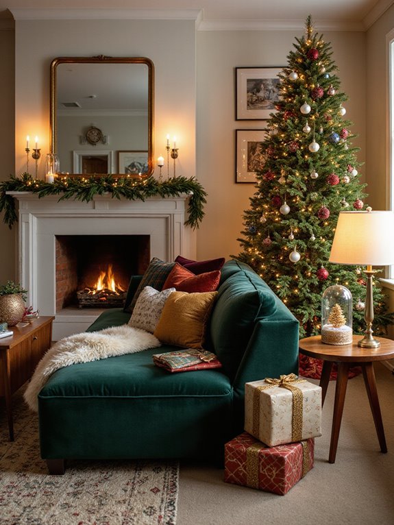 cozy festive living room