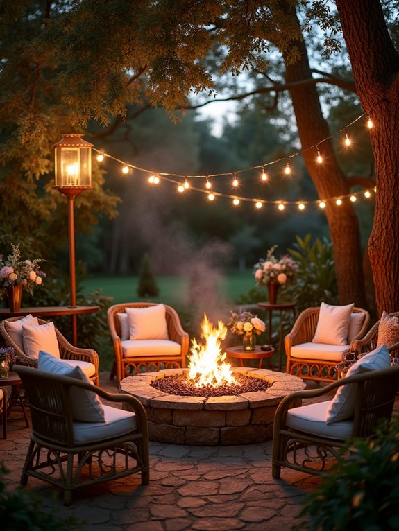 cozy fire pit ambiance