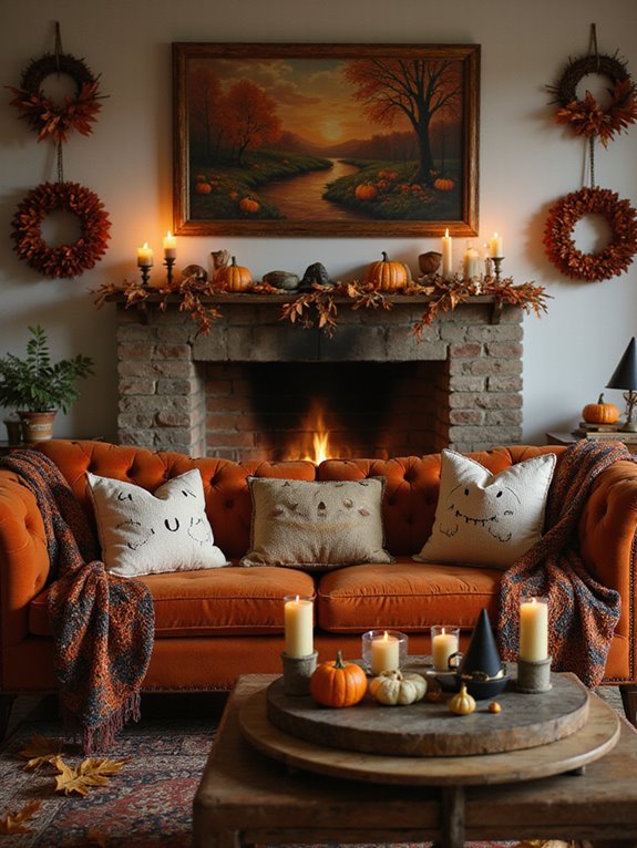 cozy halloween living room