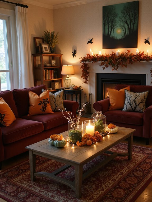 cozy halloween living room