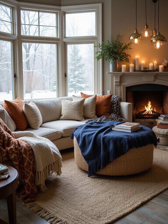 cozy layered textured blankets