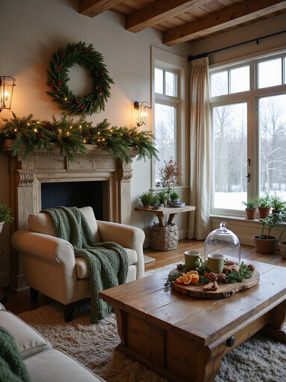 cozy natural holiday decor