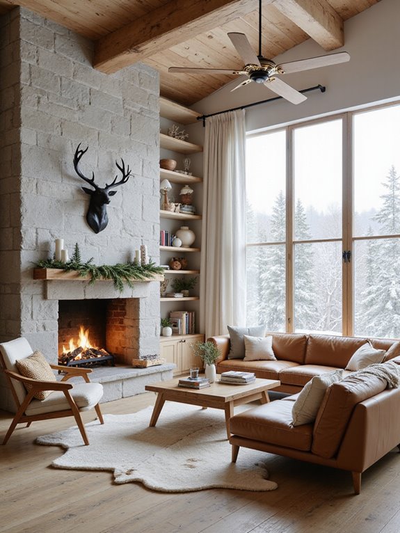 cozy natural wood tones