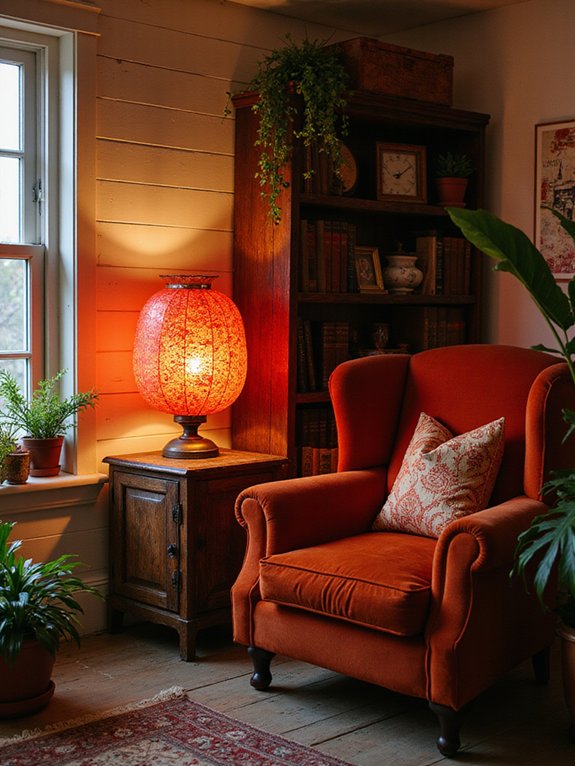 cozy red lantern lamps