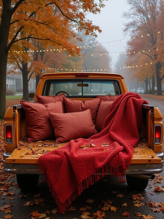 cozy red truck accents
