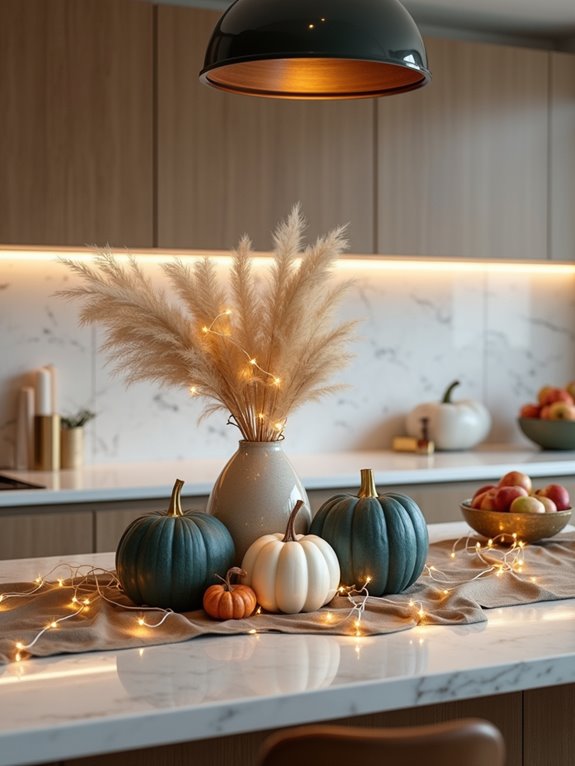 creative modern pumpkin arrangements