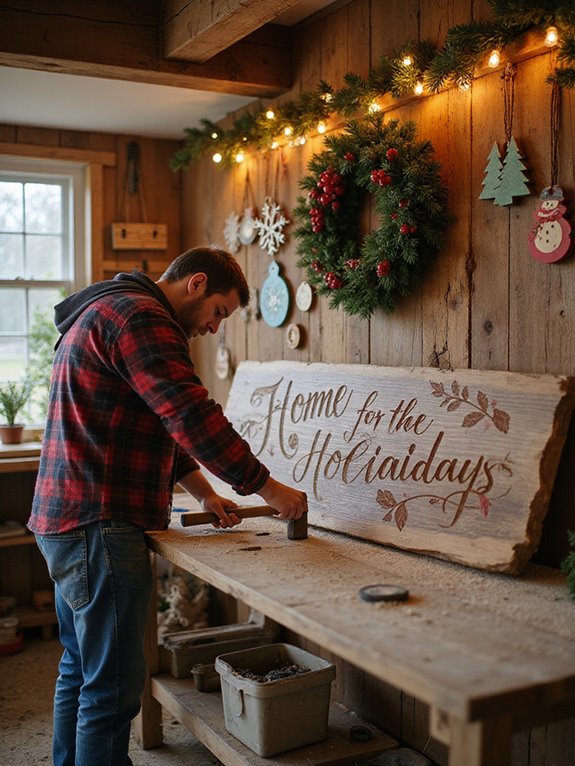 diy festive wooden signs