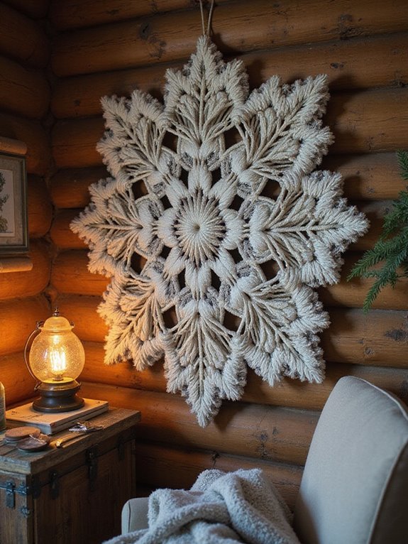 diy macrame snowflake decoration