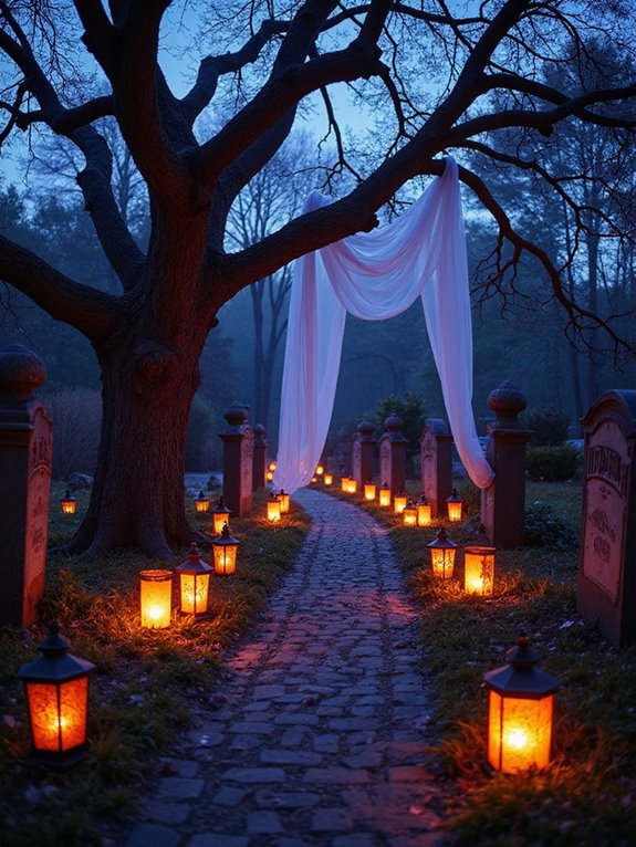 eerie halloween outdoor lighting