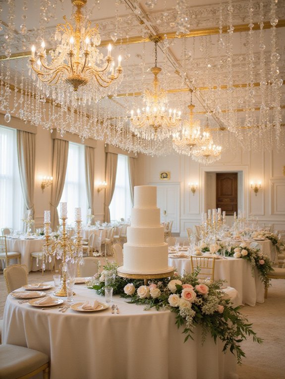 elegant chandelier wedding decor