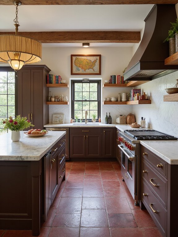 elegant maroon tile flooring