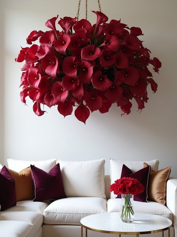 elegant red floral centerpieces