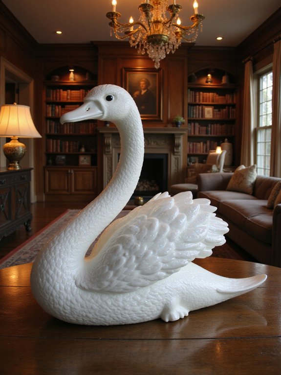 elegant swan shaped decor