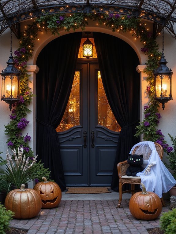 enchanting halloween entrance decorations