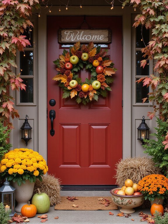 fall decor with apples