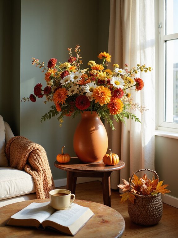 fall flowers brighten arrangements
