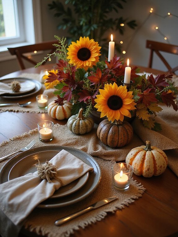 fall themed table setting ideas
