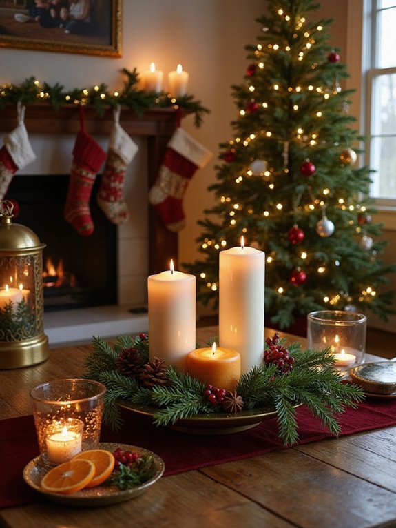 festive candle ambiance creation