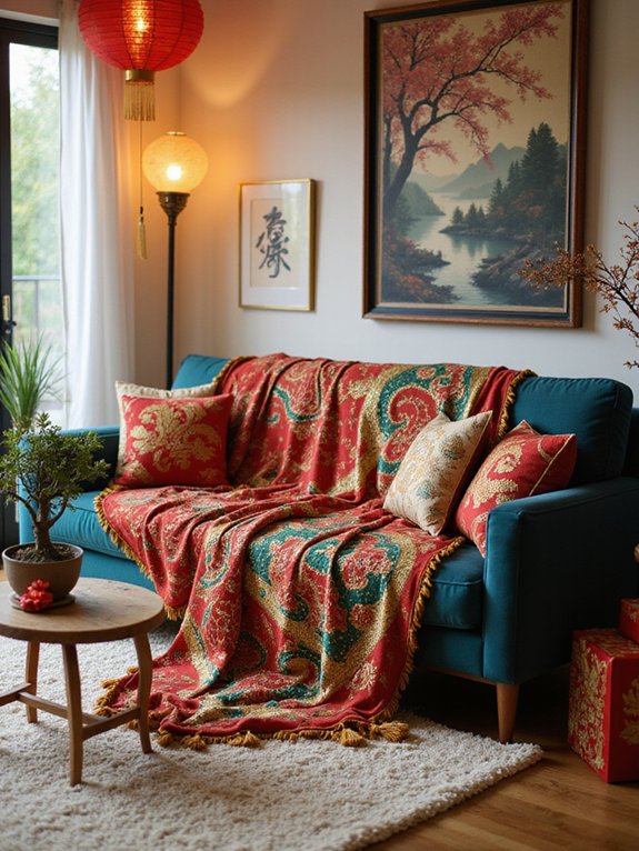 festive cozy vibrant blankets