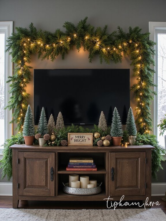festive garland console decoration