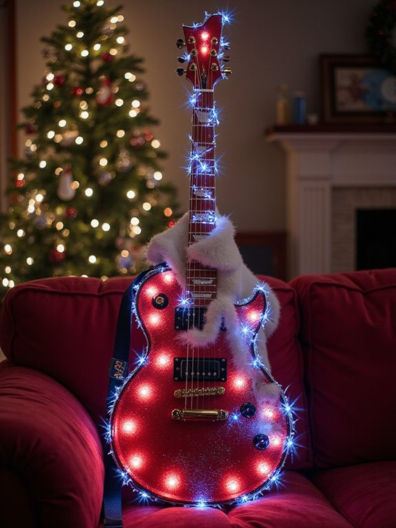 festive guitar holiday lights