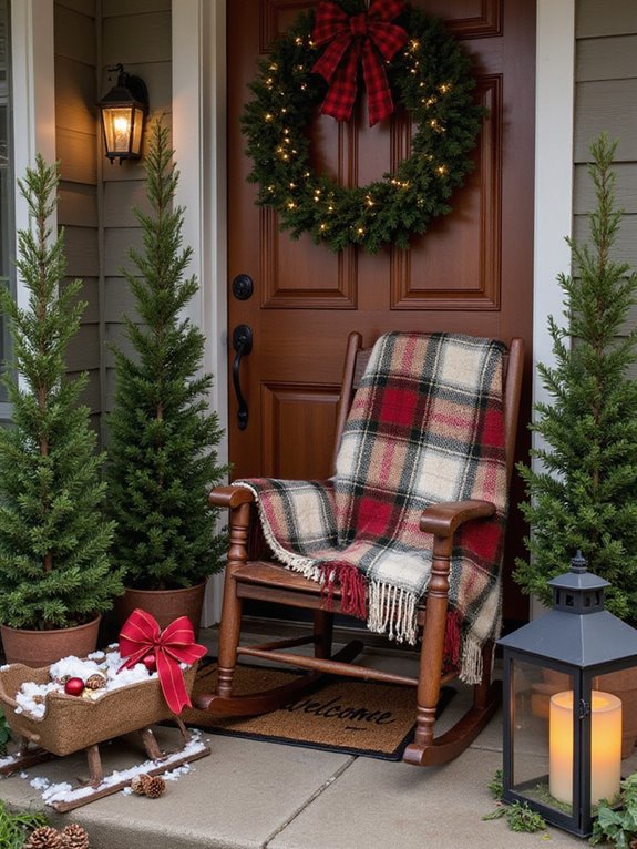 festive porch winter decor
