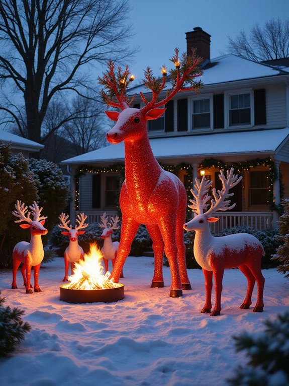 festive red and white reindeer