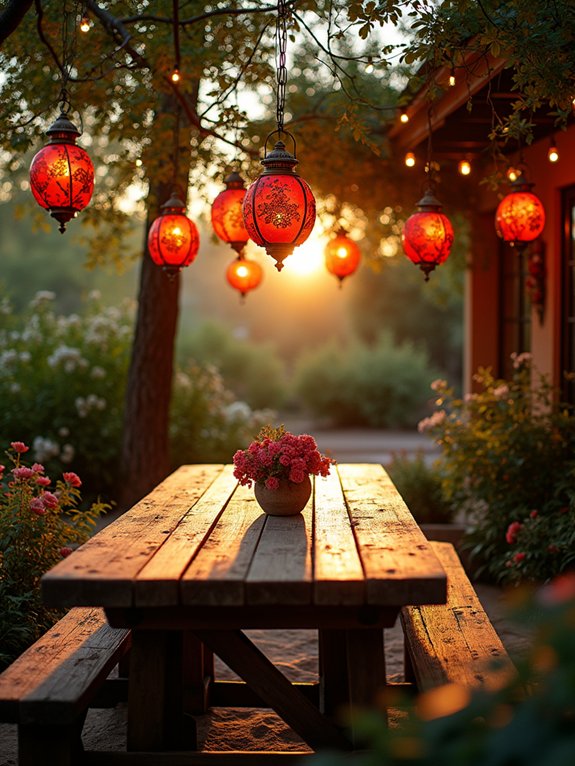 festive red lantern string lights