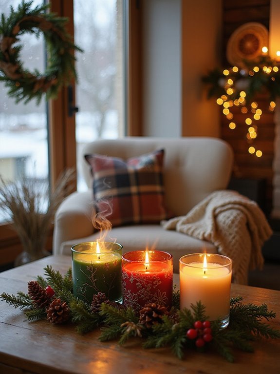 festive scented candle arrangements