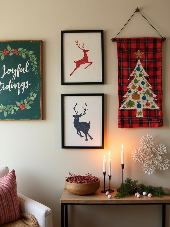 festive temporary wall art
