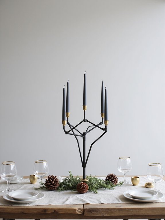 geometric candles enhance ambiance