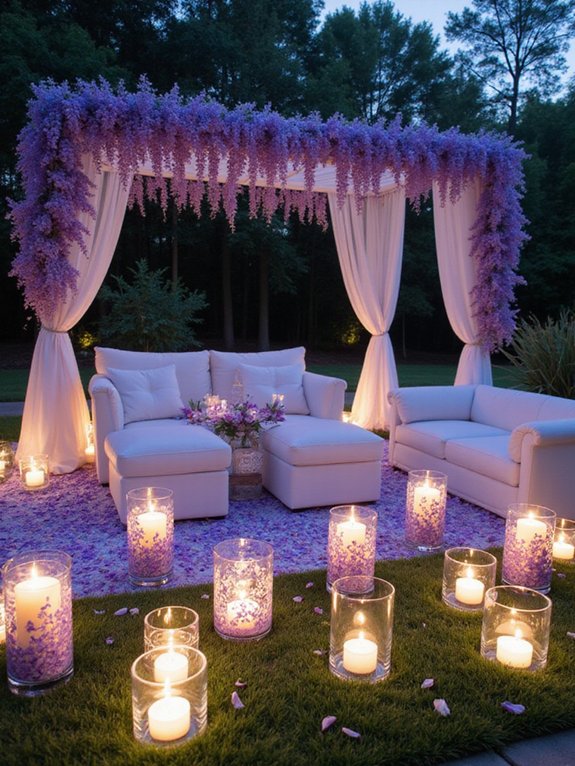 glamorous purple votive candles
