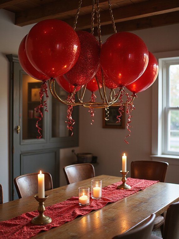 glamorous red glitter decor