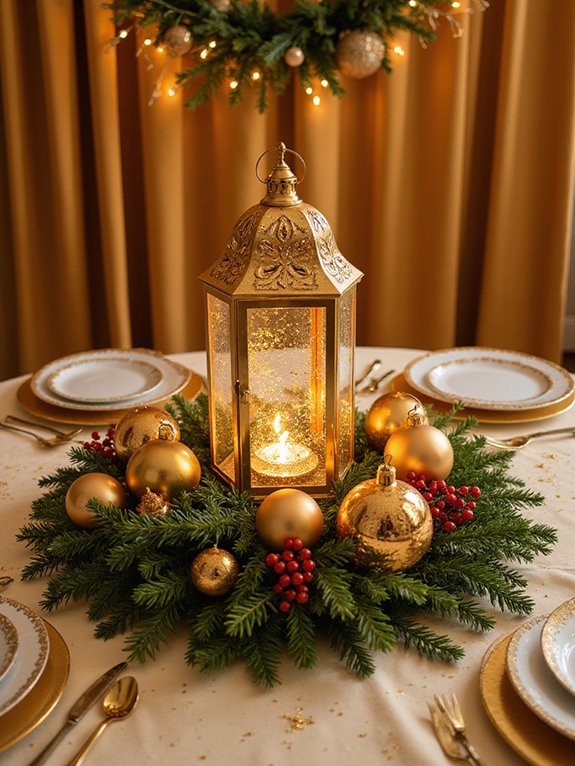 glistening gold holiday reflections