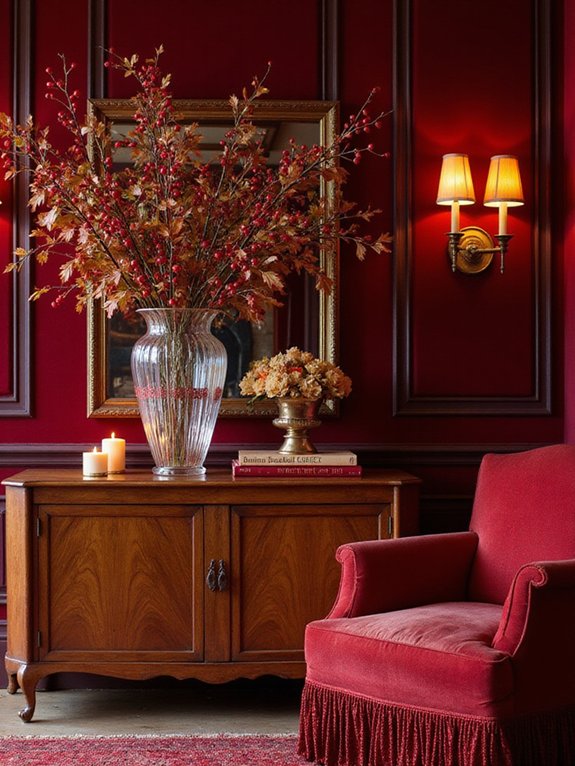 glittering seasonal vase arrangements