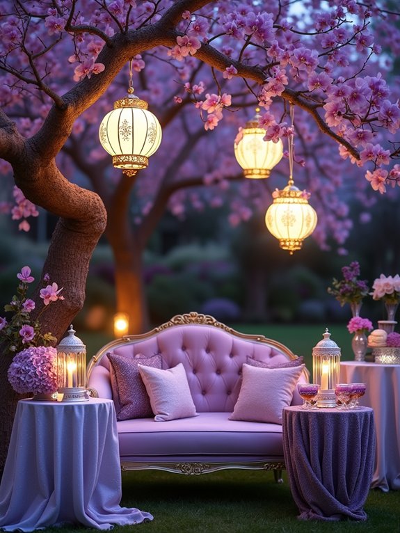 glittering white lantern decorations