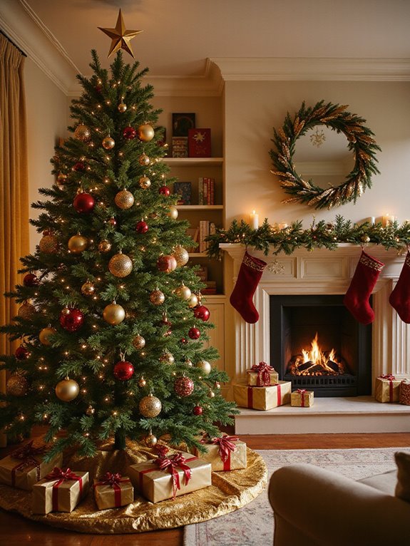 gold accents enhance christmas