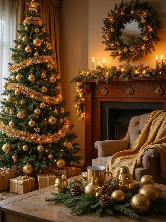 golden glow holiday decor