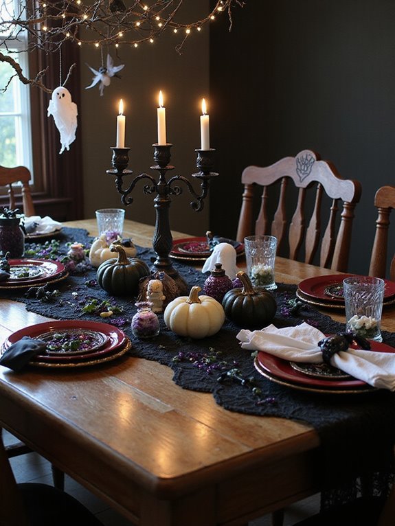 gothic halloween dinner decor