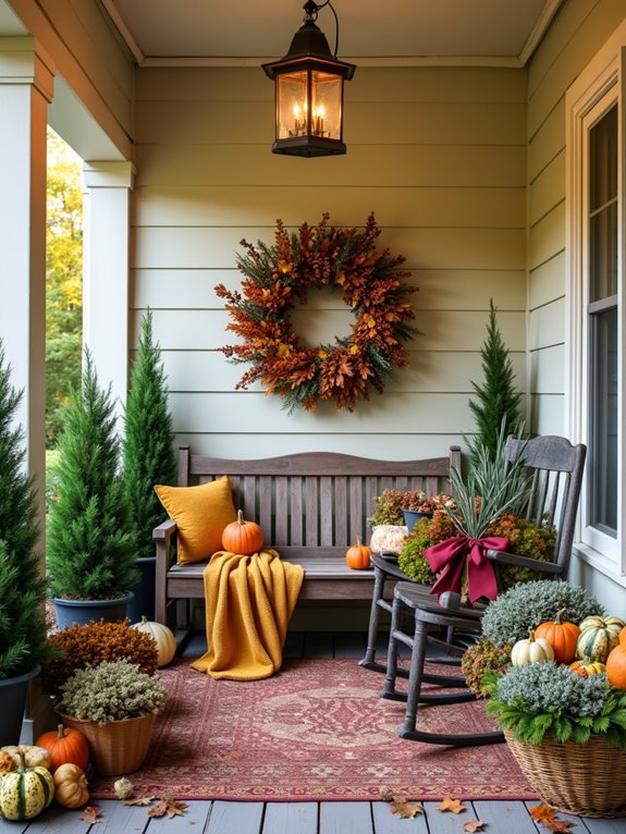 greenery enhances autumn decor