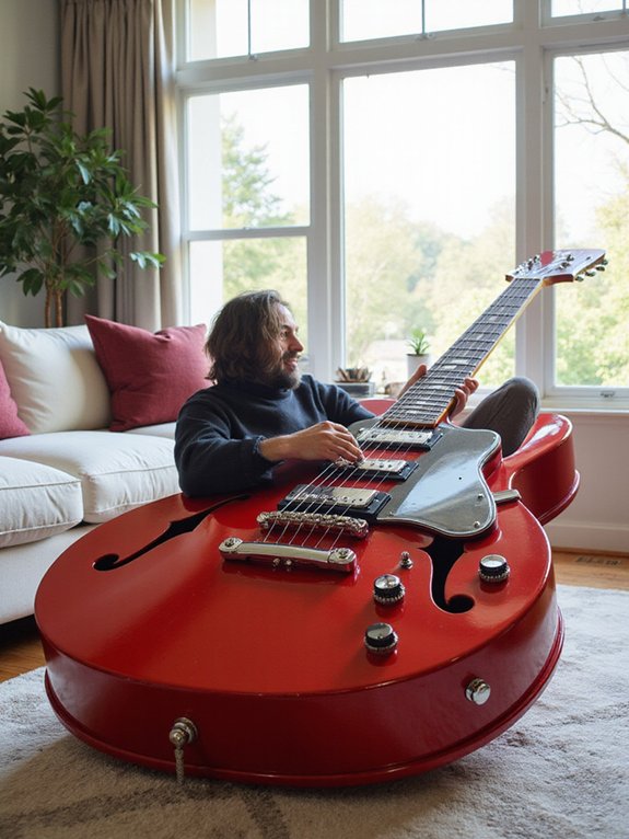 guitar shaped ottoman for comfort
