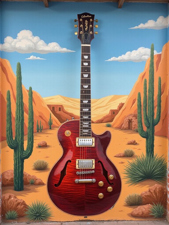 guitar themed vibrant wall mural