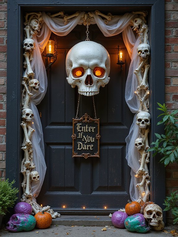 halloween skull bone display