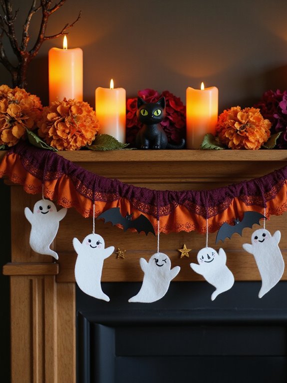 halloween themed garland crafting