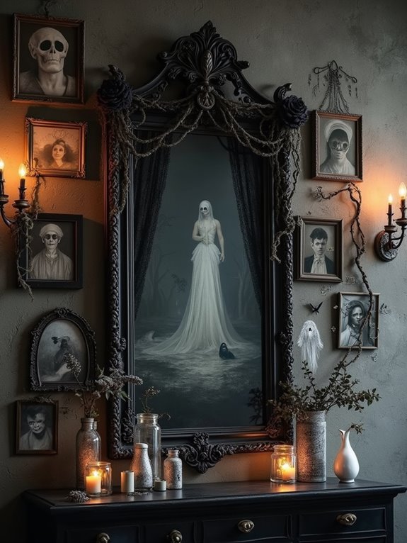 haunted gallery with ghosts