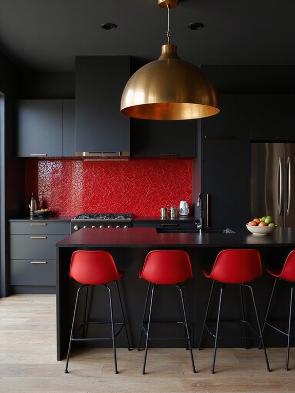 high contrast black and red