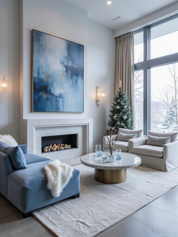 icy blue winter decor