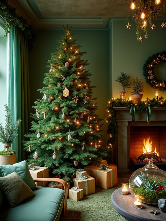 intriguing green holiday aesthetics